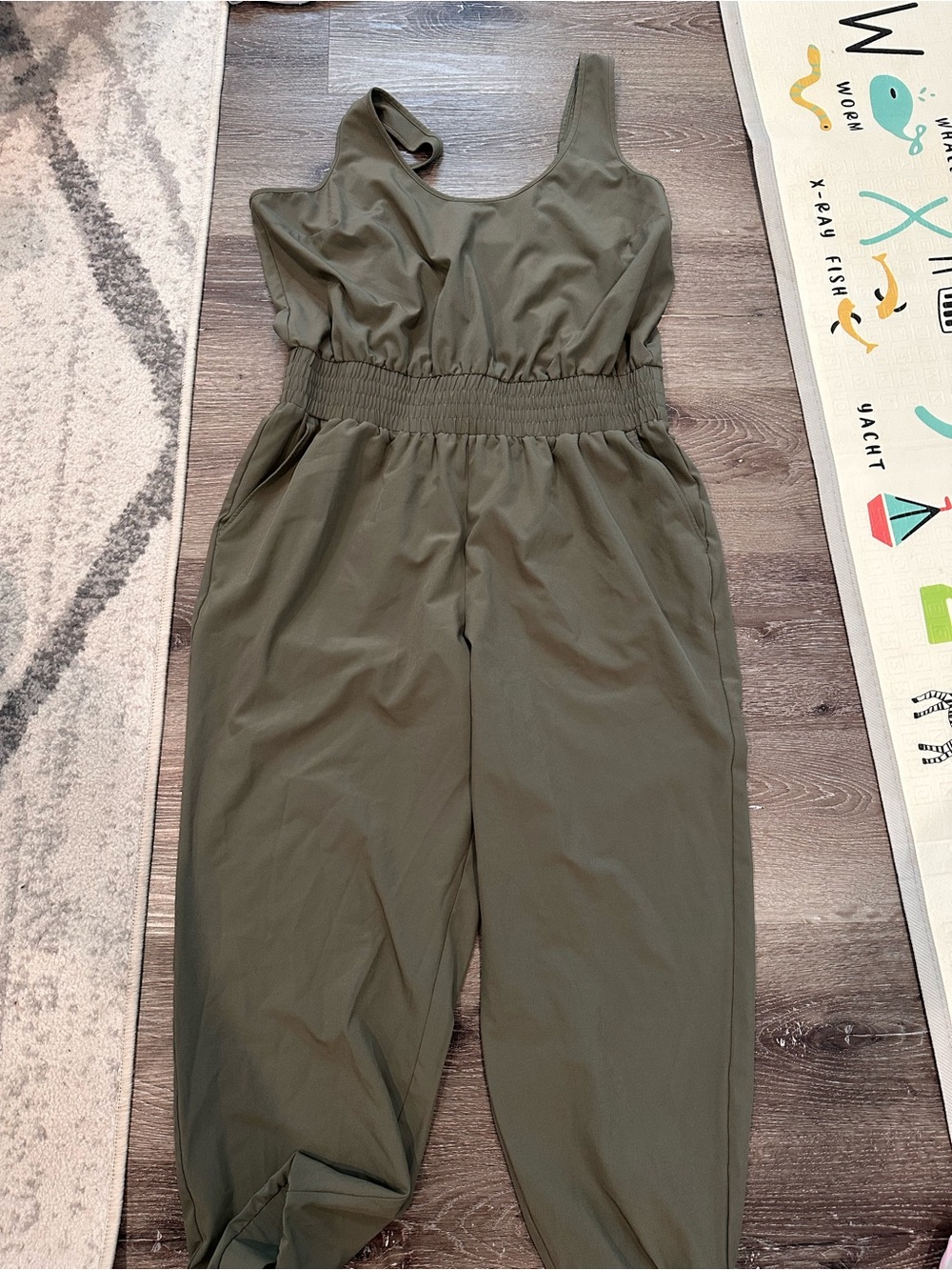 Abercrombie & Fitch Olive Green Sleeveless Jumpsuit